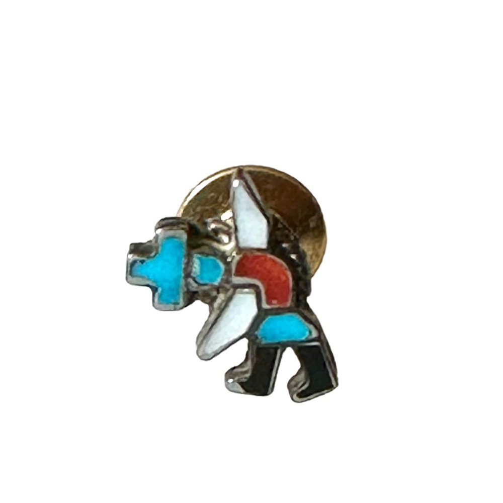 Vintage Zuni dancer silver pin